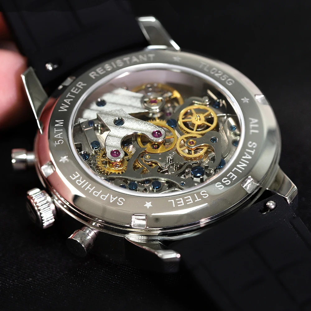 Tophill panda piloto cronógrafo 40mm 1963 original st1901 movimento relógio mecânico masculino enrolamento manual safira relógio luminoso