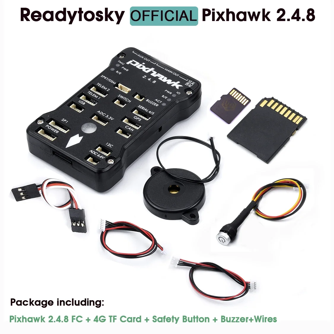 PX4 PIX Pixhawk 2.4.8 32 Bit FC / M8N GPS / Telemetry Module / Safety Switch / Buzzer / RGB I2C 4G SD OSD / OLED