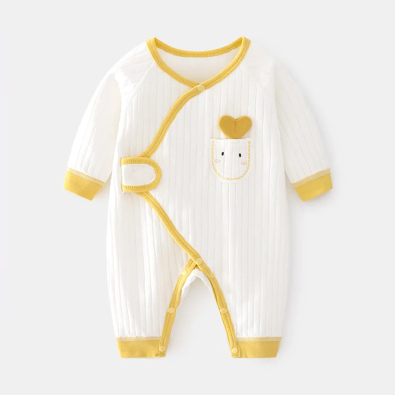 

Newborn Jumpsuit Baby Boneless Romper Autumn and Winter Pure Cotton Newborn Gown Romper Male and Female Baby Spring and Autumn C