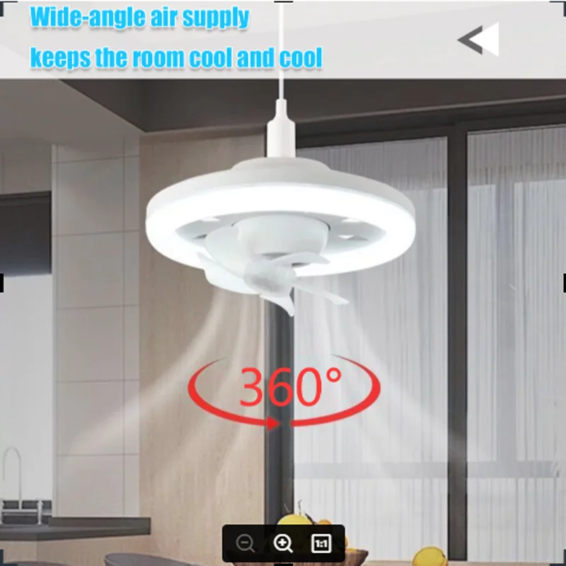 

360 ° Светодиодный вентилятор с дистанционным управлением E27 AC85-265V Потолочный вентилятор Лампа Светодиодная регулировка яркости света для внутреннего дома, гостиной