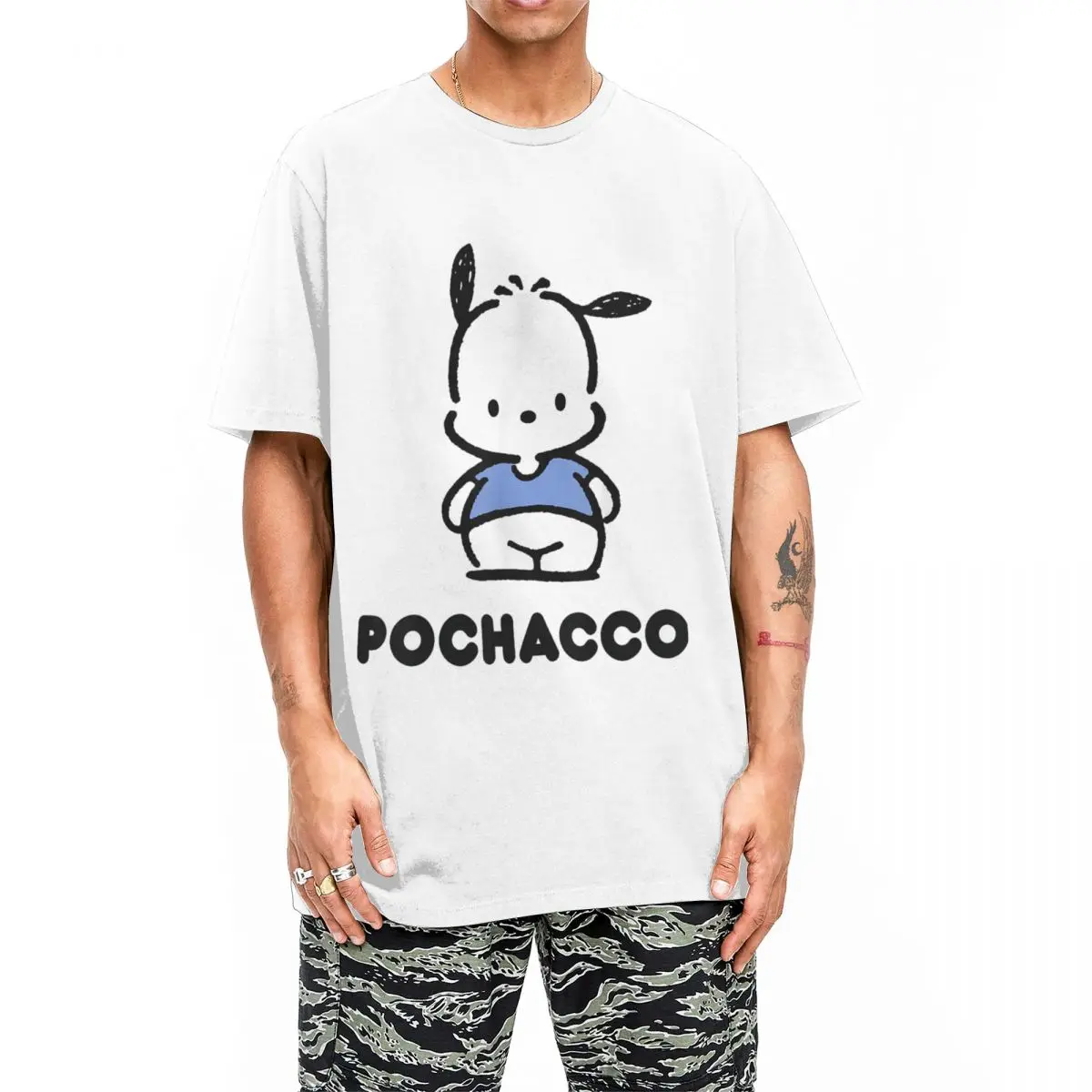 Men Women's Pochacco Character T Shirts 100% Cotton Clothes Casual Short Sleeve Round Collar Tee Shirt Gift Idea T-Shirt