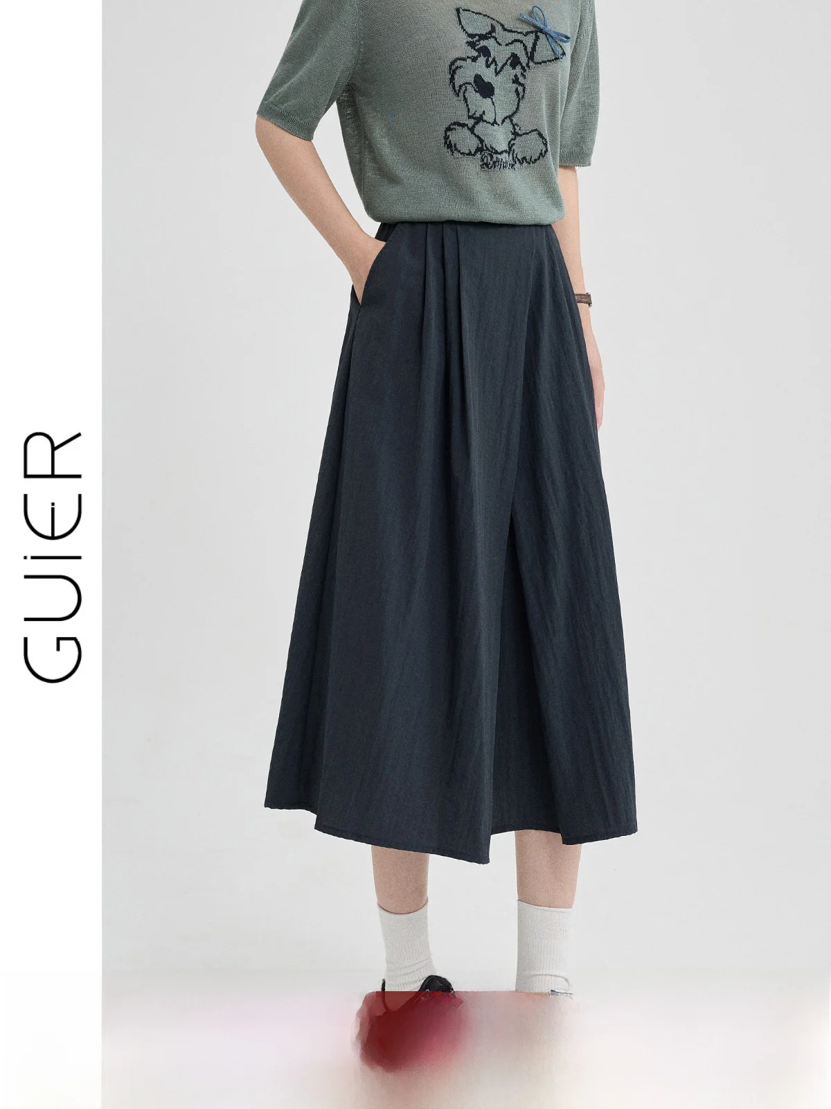 

Юбка женская плиссированная с высокой талией, свободного кроя, А-силуэт, фасон «зонтик», летняя, новинка 2026 года, повседневная, универсальная, стройнящая, для женщин