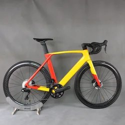 Custom Paint 24 Speed Full Internal Cable Disc Road bike TT-X34 Ultegra Di2 Groupset Aero Complete Bicycle Electronic Shifting