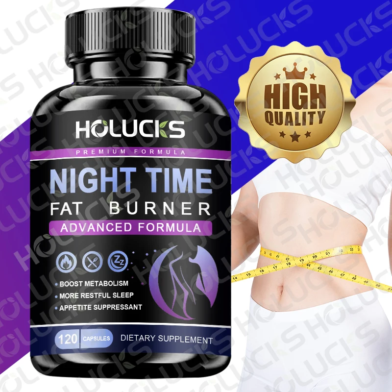 

Night Time Fat Burner Weight Loss Capsules- with Melatonin - Fat Burner Diet Pills that Work Fast - Nighttime Metabolism Booster