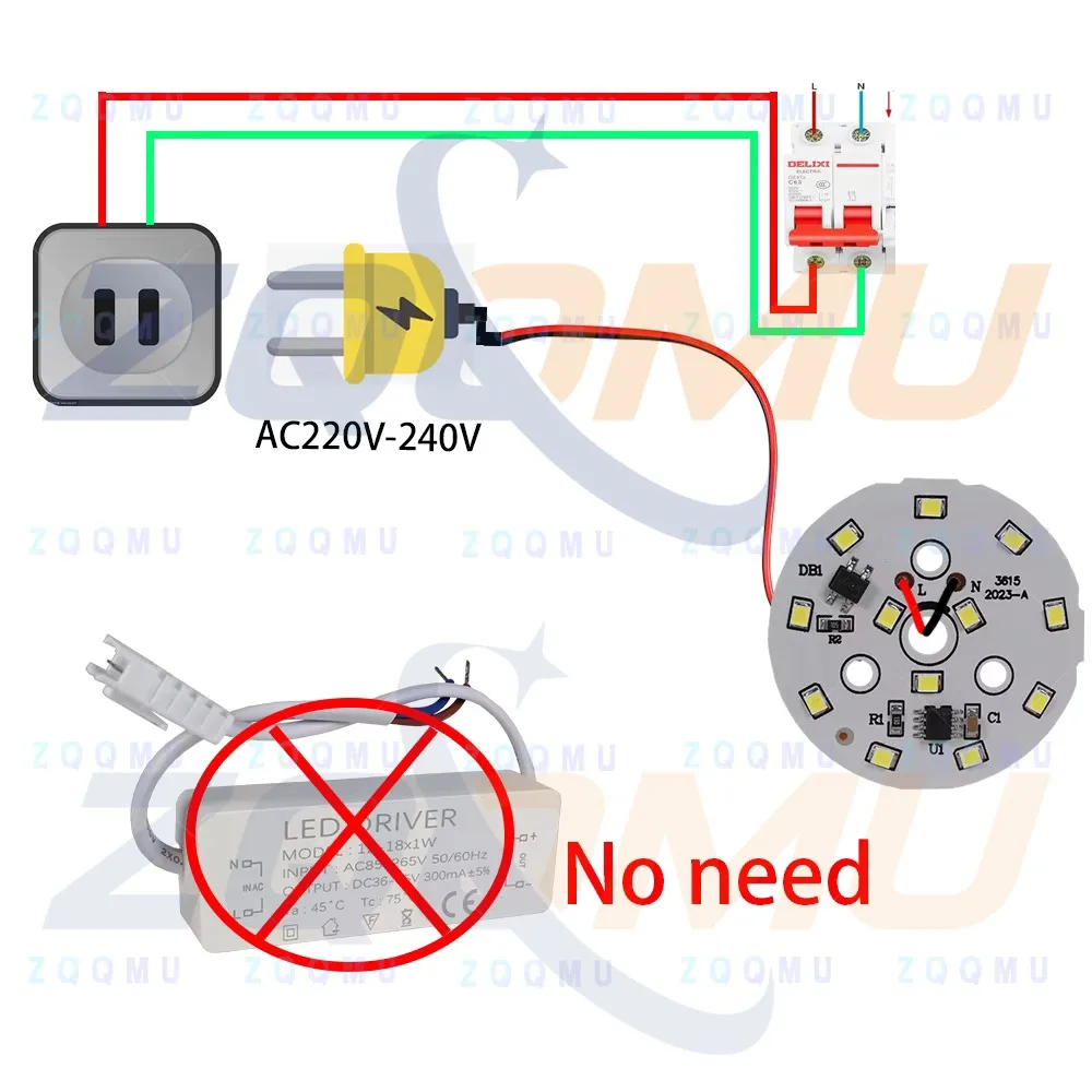 LED Chip AC220V 7W 9W 12W Driver-Free SMD2835 PCB LED Light Board For DIY Ceiling Light Spotlight Panel Light Kit Replacement