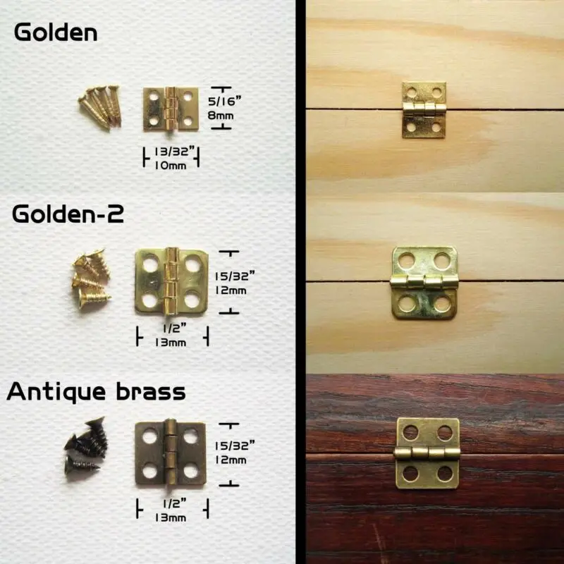 10pcs Metal Hinge for House Miniature Cabinet Furniture Fitting Home Hardware Mini Lengthened Antique Brass Bronze Jewelry