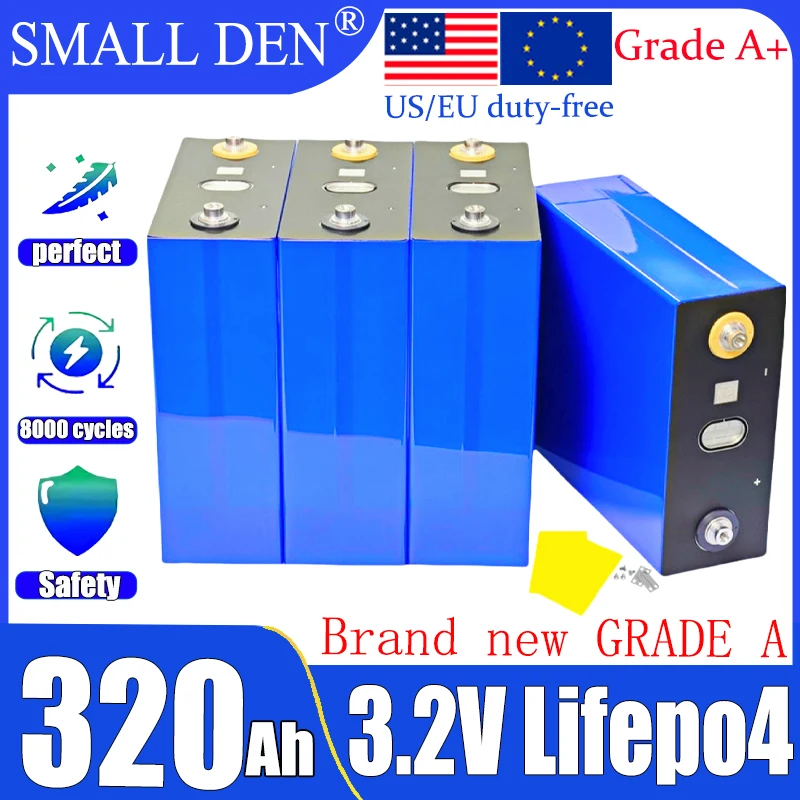 

brand-new 3.2V 320AH Lifepo4 lithium iron phosphate rechargeable battery with 8000 cycles DIY12V 24V 48V golf RV solar system