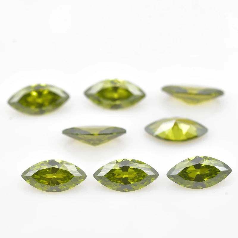 live Green Marquise Cut Brilliant Size 1.5x3~8x16mm Loose CZ Stone Synthetic Gems 5A  Cubic Zirconia High Quality