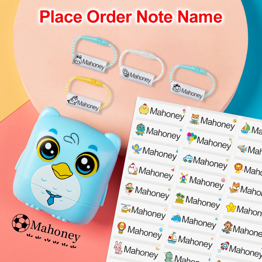 Custom personalized Baby Name Stamp Custom-made DIY Gift for Children Seal Student Clothes Chapter Not Easy to Fade Security Toy