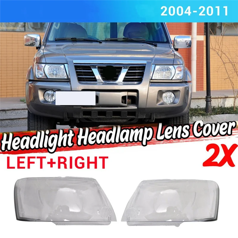 Penutup lampu depan transparansi cangkang kap lampu lensa lampu depan untuk Nissan Patrol Y61