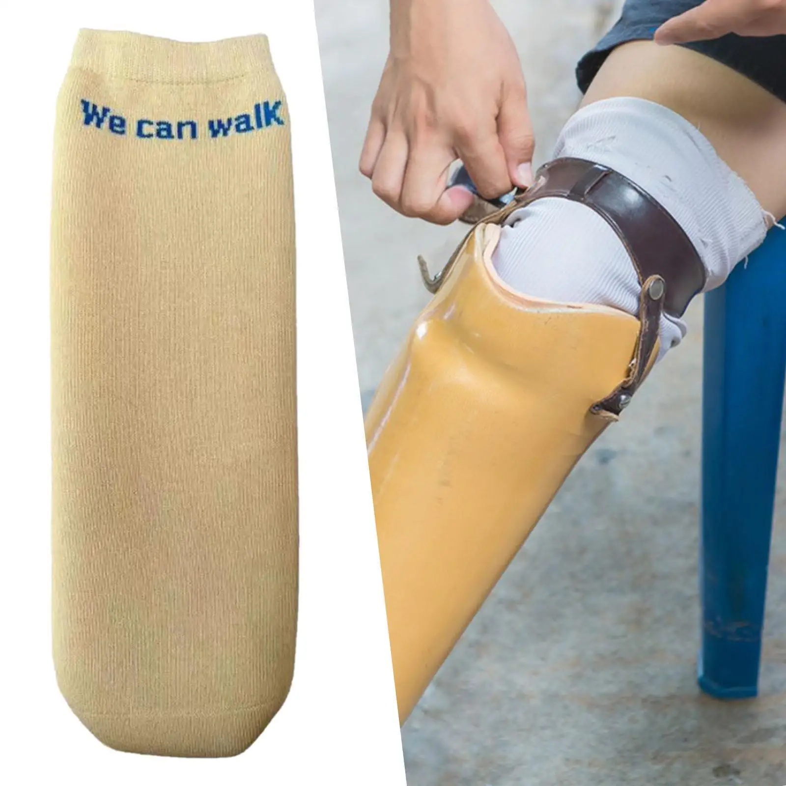 Prosthetic Limb Sock below Knee Elastic Protective Amputee Sock for Women,Amputees Socks Leg Arm Amputees Supplies Elastic