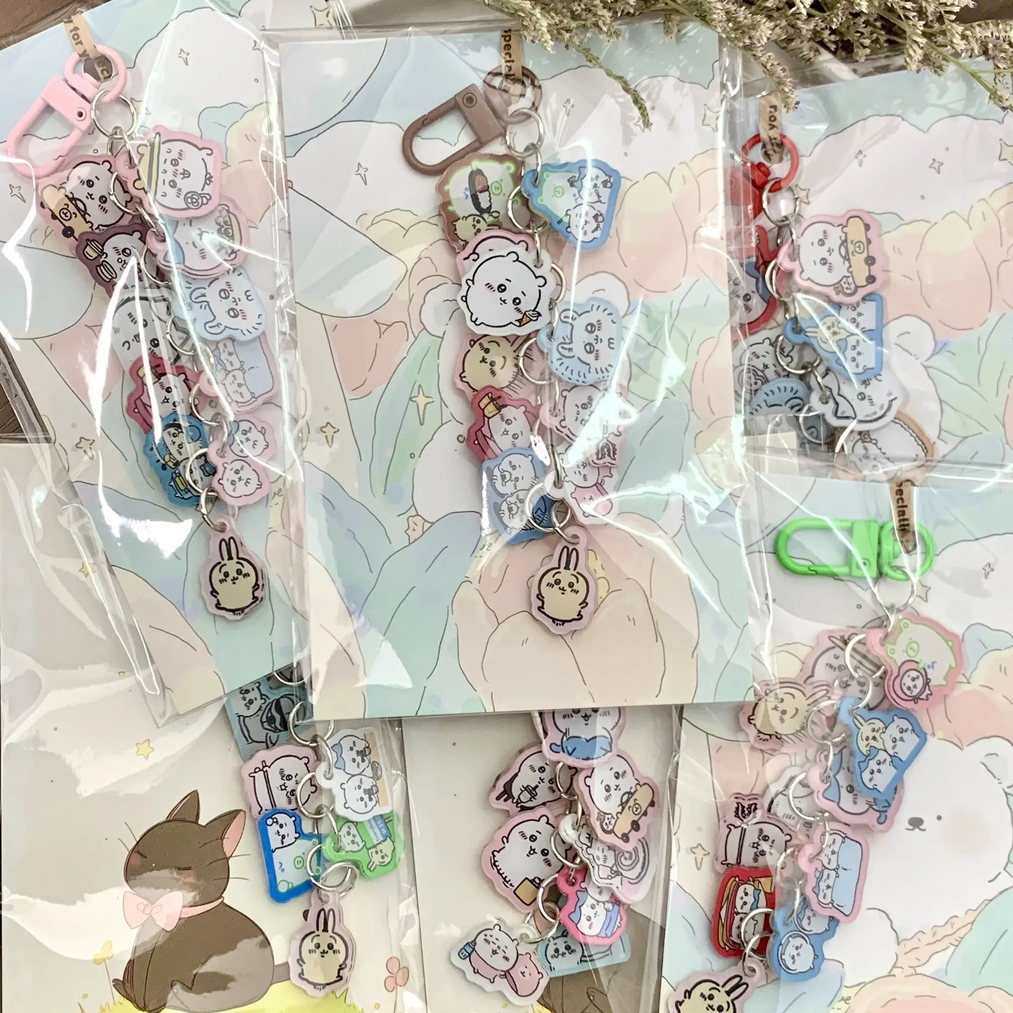 jiyiAcrylic Keychain Beaded Chain Bag Charm, Cartoon Pendant, Collectible Accessory Gift for Fans - view 4