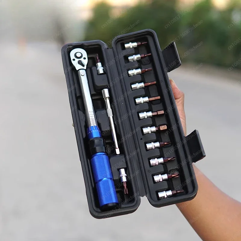 

Mountain Road Bike Torque Wrench Preset Ratchet Torque 2-24NM S2 Hexagon Tool Set