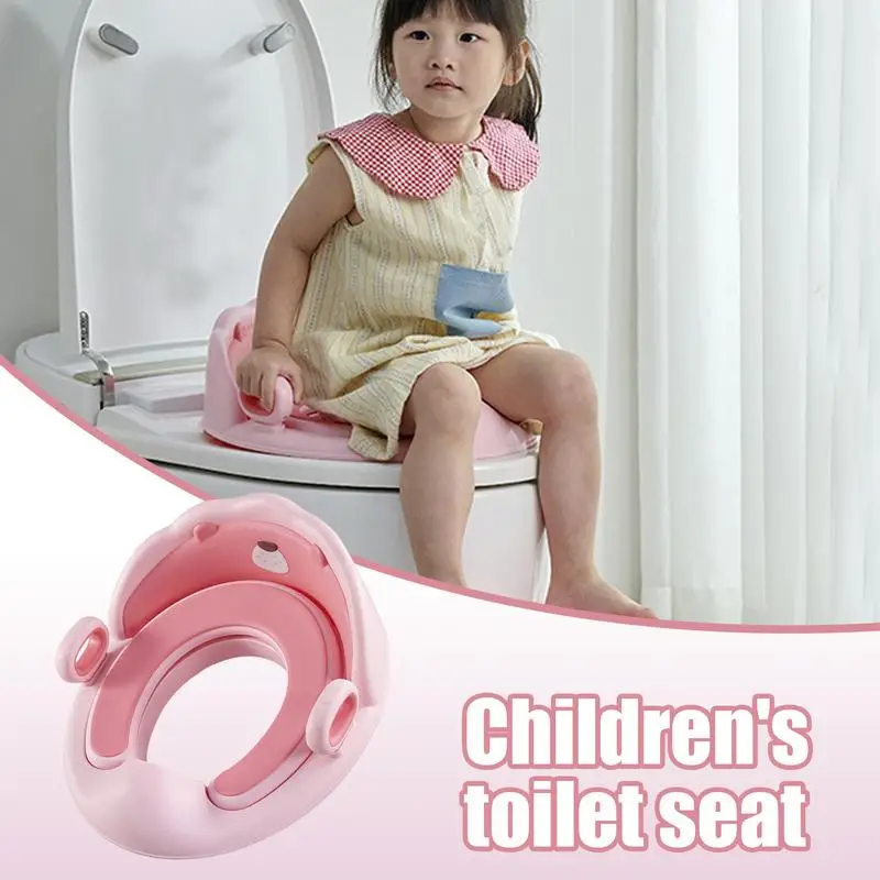 Kursi Toilet anak, kursi Toilet Toilet dengan pegangan kursi Toilet dengan pelindung urin anti selip kursi Toilet aman untuk Toilet bulat & Oval