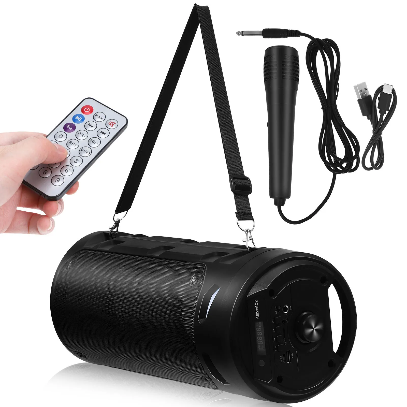 

1Set Portable Speaker Subwoofer Powerful Bass Colorful LED Lights Outdoor Portable Pa System Car Subwoofer