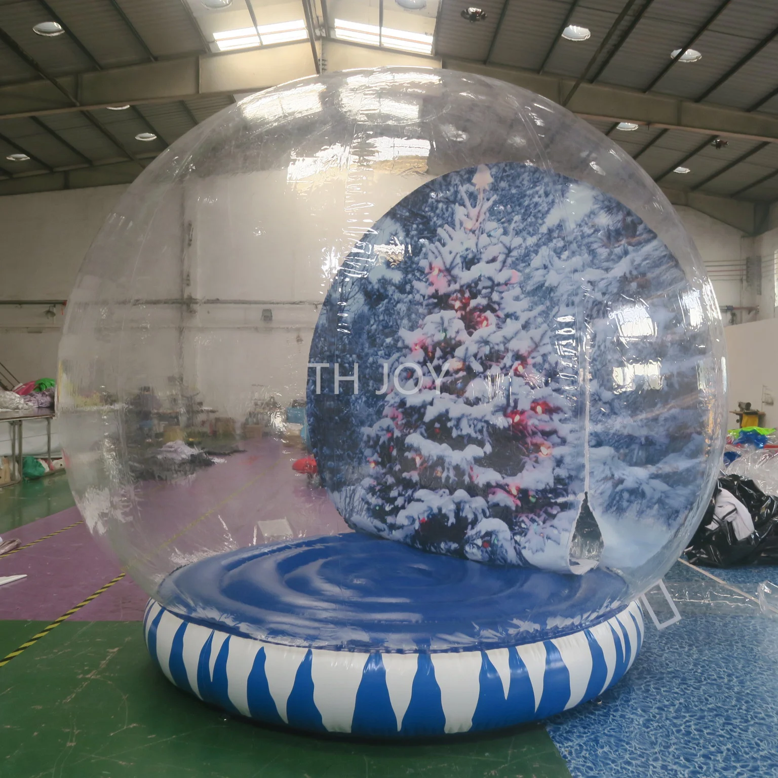 Spedizione aerea veloce a porta! Grande tenda gonfiabile a bolle da 3 m, diametro 10 piedi, globo di neve natalizio in formato umano con luce per la festa X mas