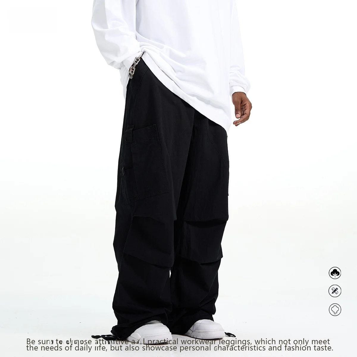 

Свободные прямые брюки в стиле рабочей одежды, повседневные, в стиле хип-хоп, уличные, длинные, модные городские хлопковые брюки для любого сезона