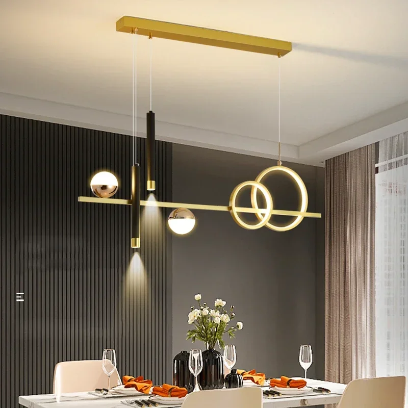 Modern Minimalist Led Pendant Lights with Spot Lamps for Kitchen Table Dining Room Office Chandeliers Lighting Luster Fixture