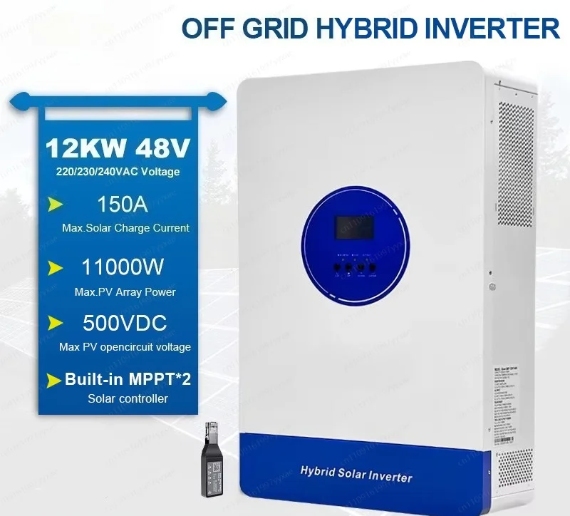12KW hybrid off-grid solar inverter with built-in MPPT 150A with WiFi parallel function