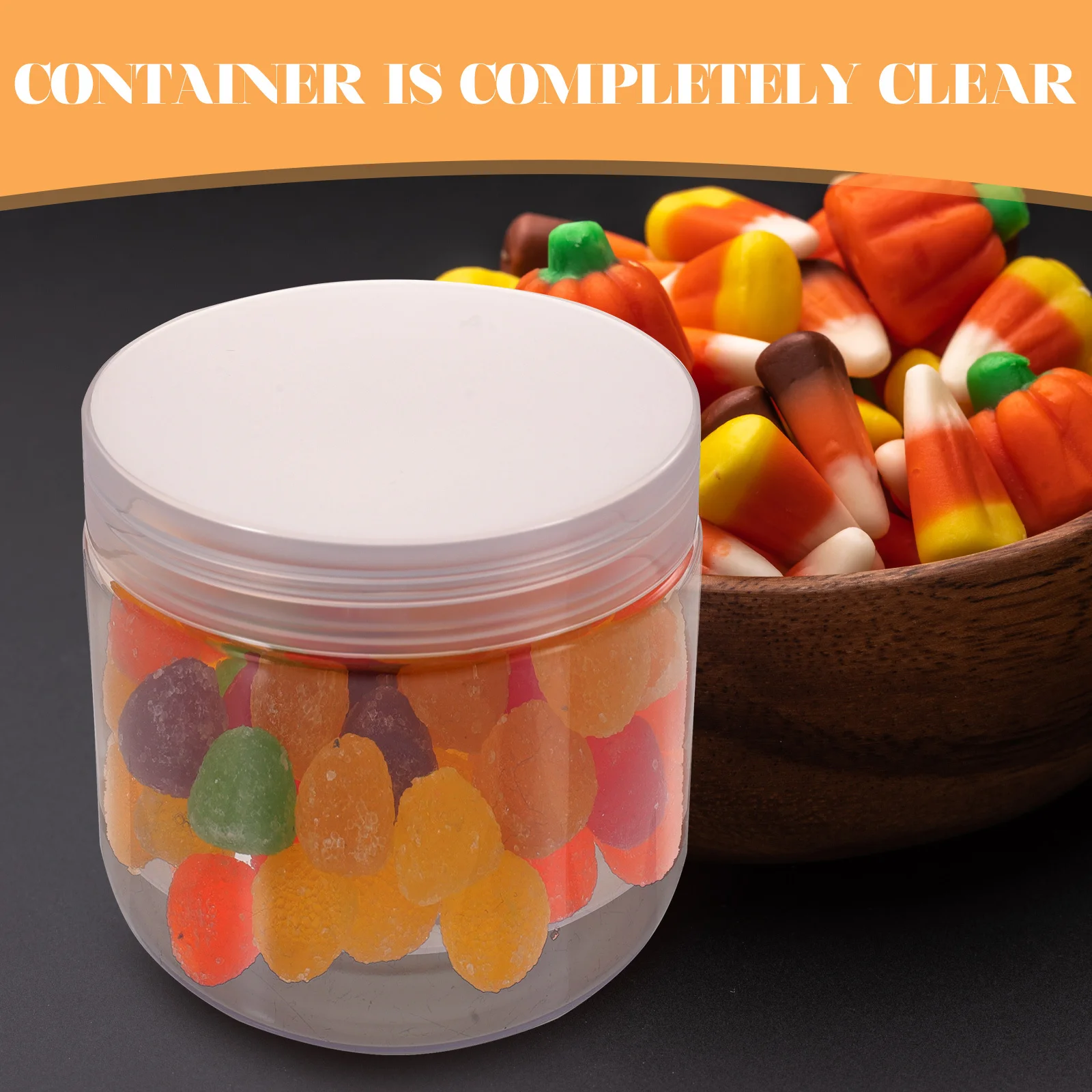 10Pcs Clear Pet Food Canisters Airtight Containers for Kitchen Storage Tea Coffee Nuts Grains Transparent Sealed Boxes