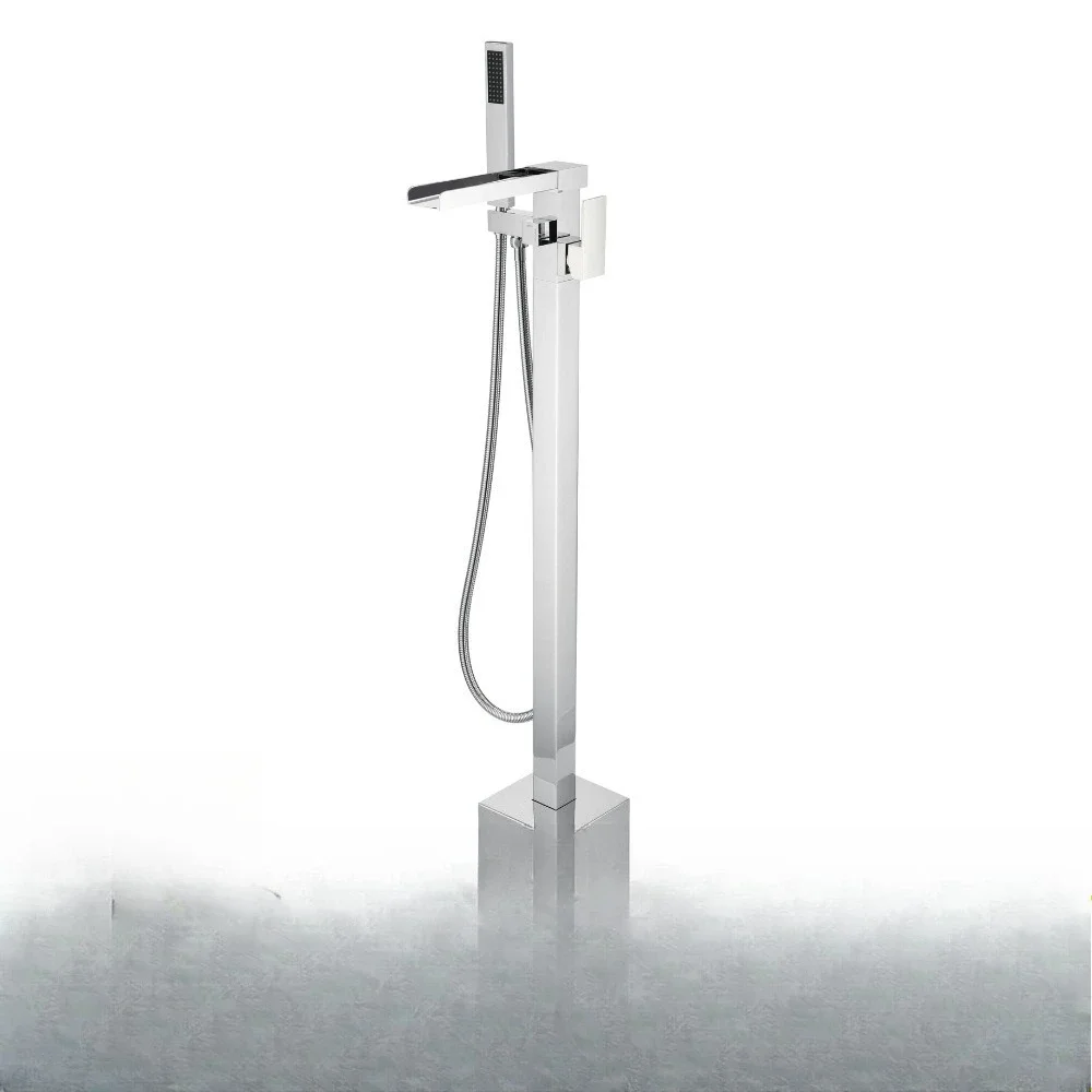 

All copper hot and cold floor bathtub waterfall outlet column type