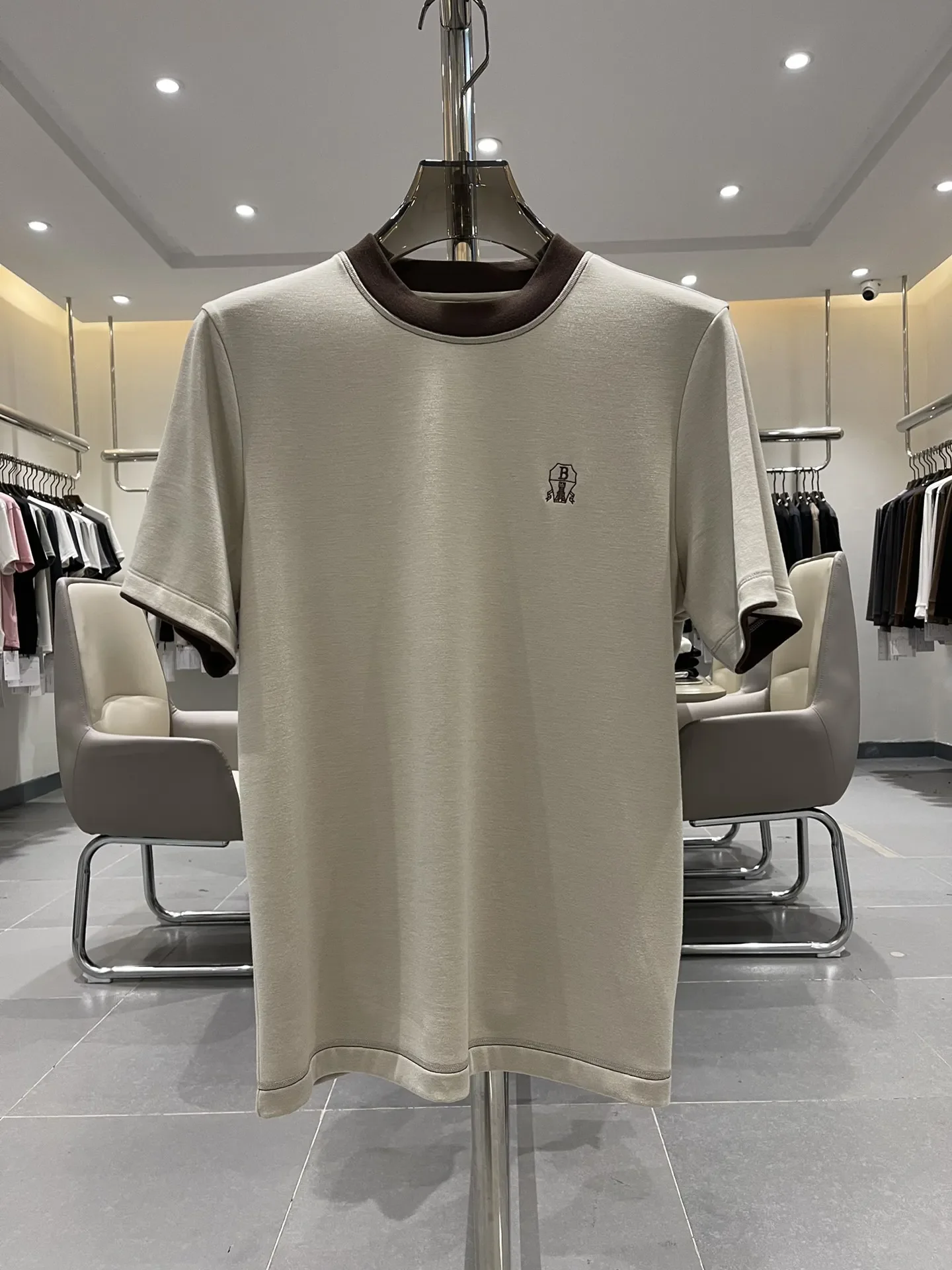 BILLIONAIRE SIJITONGDA2025 Men's Casual Business T-shirt Selected High Quality - Acetate Wool Blended Fabric With Delicate