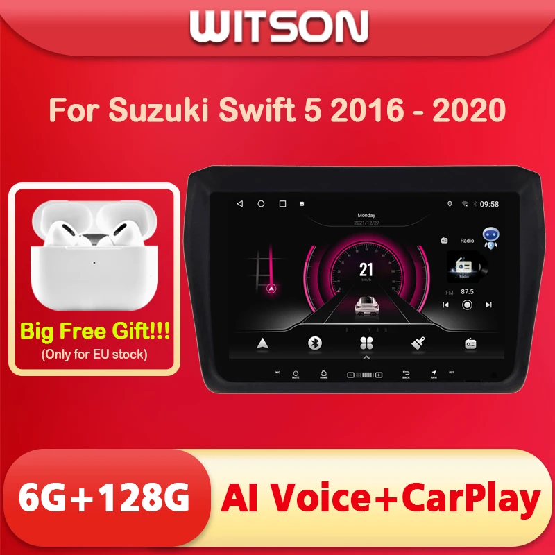 WITSON AI VOICE Android 11 Stereo Multimedia GPS Navigation stereo For Suzuki Swift 5 2016 2017 2018 2019 2020