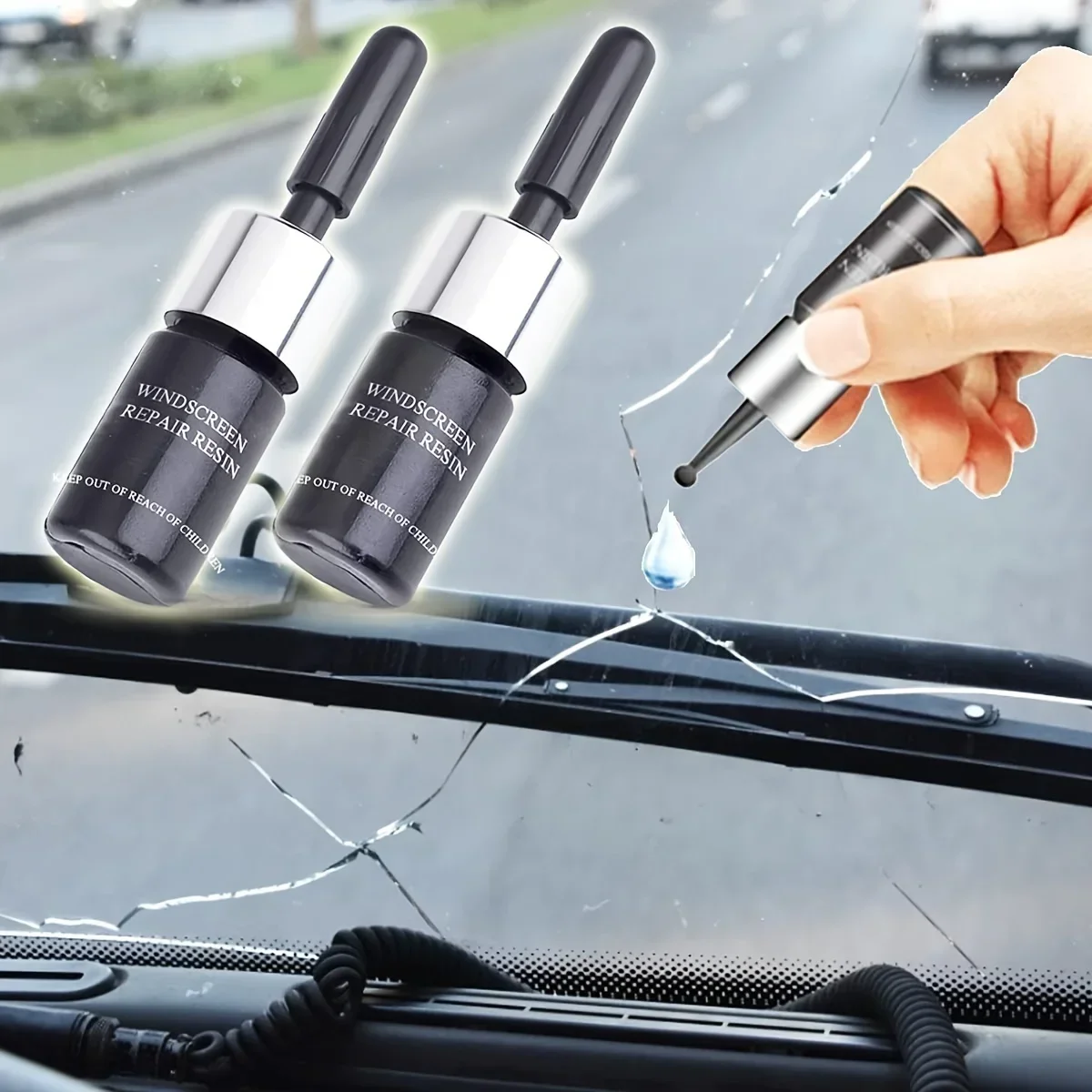 Car Glass Nano Repair Fluid Kit Cracked Car Windshield Repair Kit Resin Wind Shield Glass Corrector Shatter Repair Glue