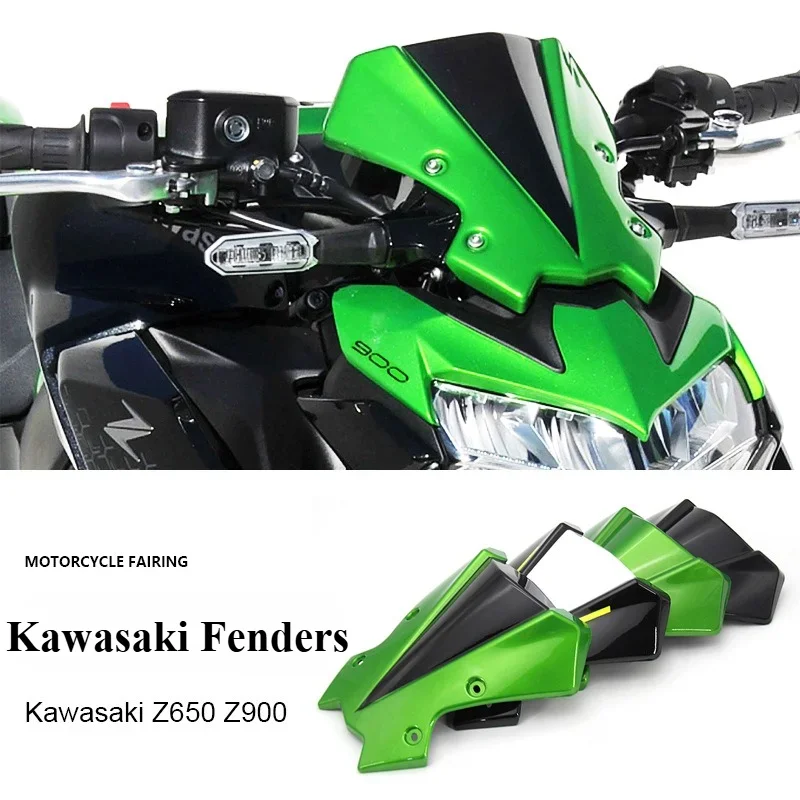 Pára-brisa modificado para motocicleta Kawasaki, defletor de vento, acessórios de carenagem, Z650, Z900, 2020