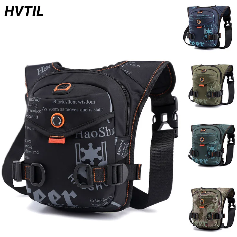 المحمولة سعة كبيرة الخصر حقيبة الرجال الرياضة في الهواء الطلق متعددة الوظائف Crossbody حقيبة صدر للرجال الدراجات حقيبة الساق سماعة جاك تصميم