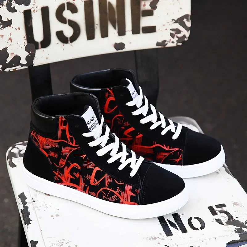 High Top Canvas Schuhe für Männer Mode Plattform Turnschuhe Frühling Winter männlich lässig vulkan isierte Schuhe Student Tenis Masculino