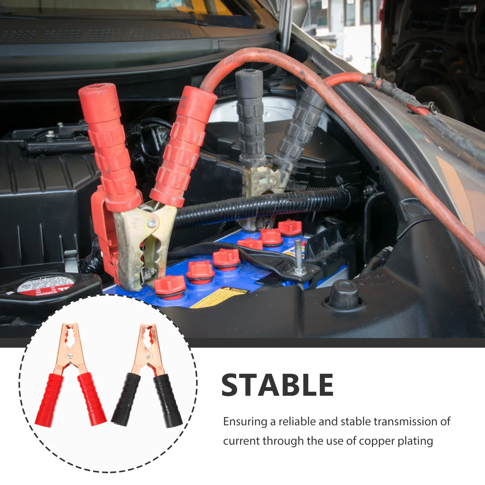 

1 Pair 140Mm Jumper Cable Clamps Copper Plated For Car Truck Boat Emergency Alligator Clips Jumper Cables