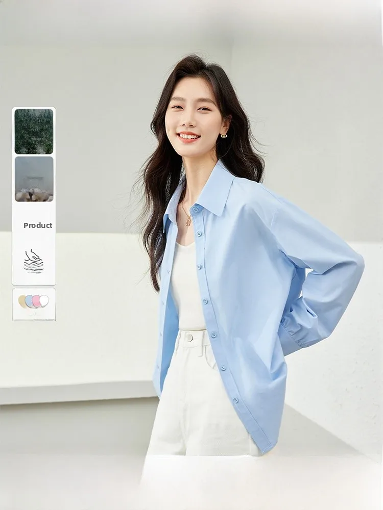 

Женская удлиненная рубашка для похудения с длинным рукавом, модный дизайн, из хлопка, в французском стиле, свободного кроя, с пуговицами