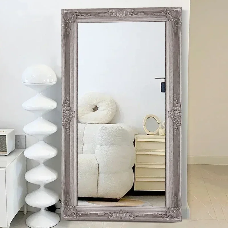 Miroir pleine longueur premium exceptionnel, style rétro, pour chambre à coucher, dressing, salon, forme carrée