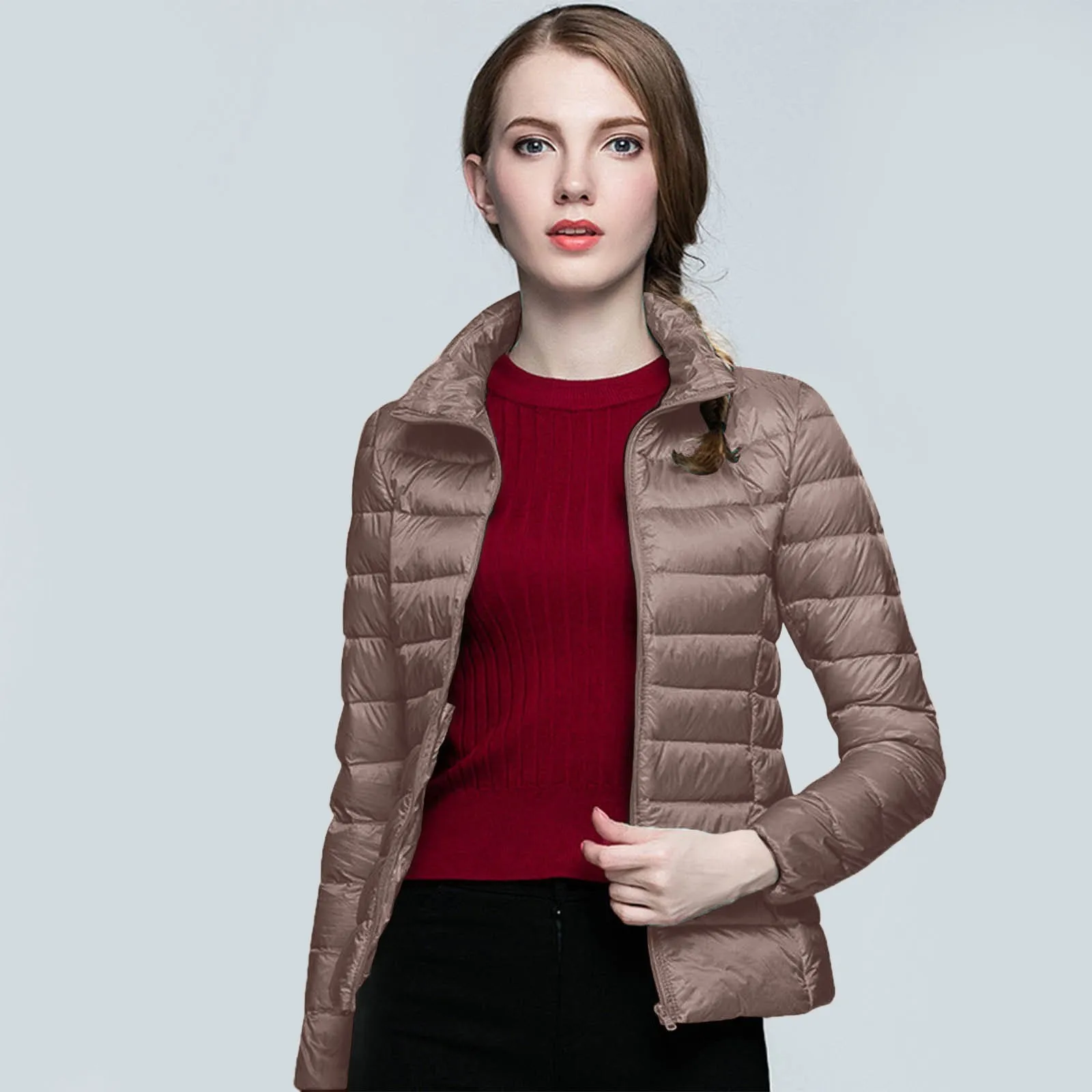 

New Casual Ultra Light White Duck Down Jacket Women Autumn Winter Warm Coat Lady Plus Size Jackets Female Hooded Parka Down