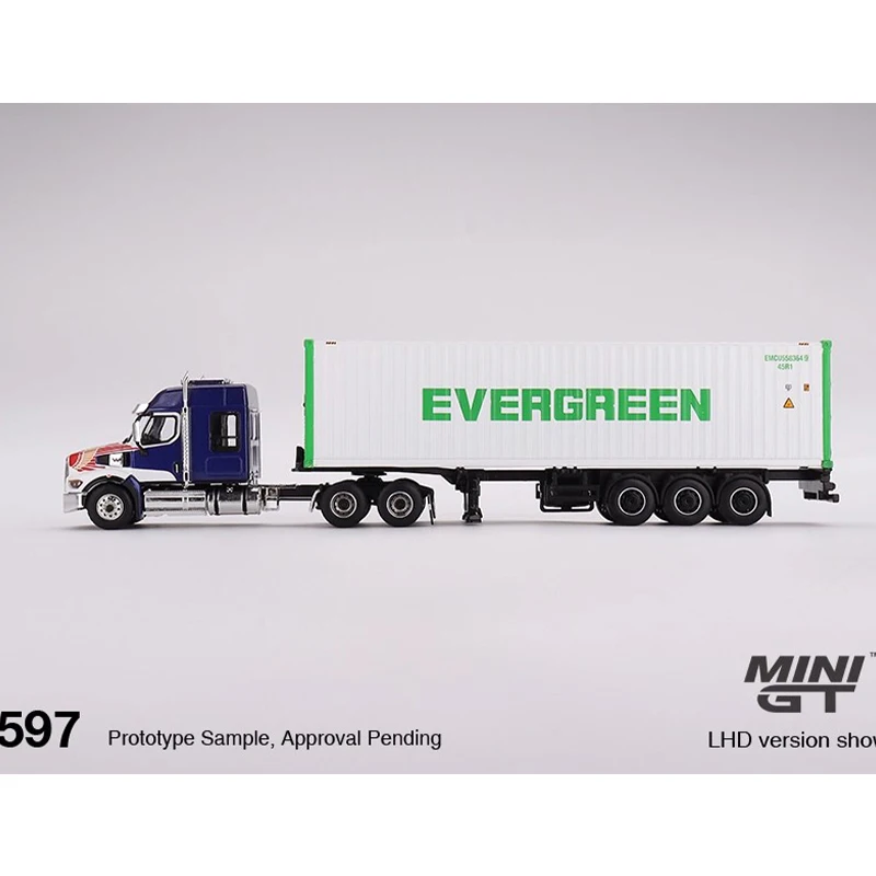 Transportador de caminhão Western Star MINIGT 1/64 com contêiner #   497 modelo de carro simulação carros estáticos liga carros modelo menino brinquedos presente