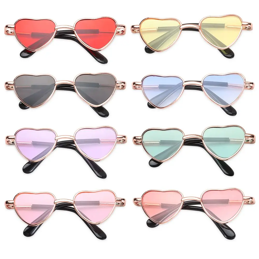 Fashion Retro Small Heart Metal Sunglasses Dolls Sunglasses Party Cosplay Costume Photo Prop DIY Doll Accessories