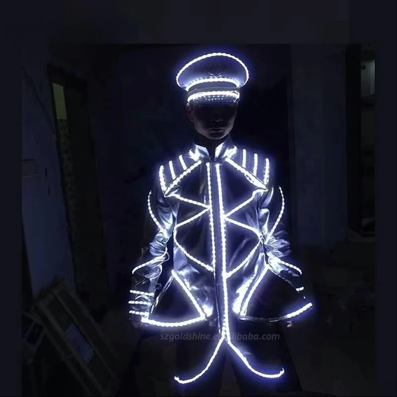 Light Emitting Diode Robot Costume Luminous Performance Fluorescent Costume Laser Dance Props Party Ornament Set