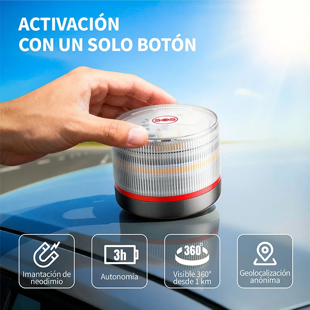 

V16 Geolocation DGT 3.0, одобренное автомобильное аварийное освещение, совместимое использование в январе 2026, GPS-пвартир положения и действительность данных 2038