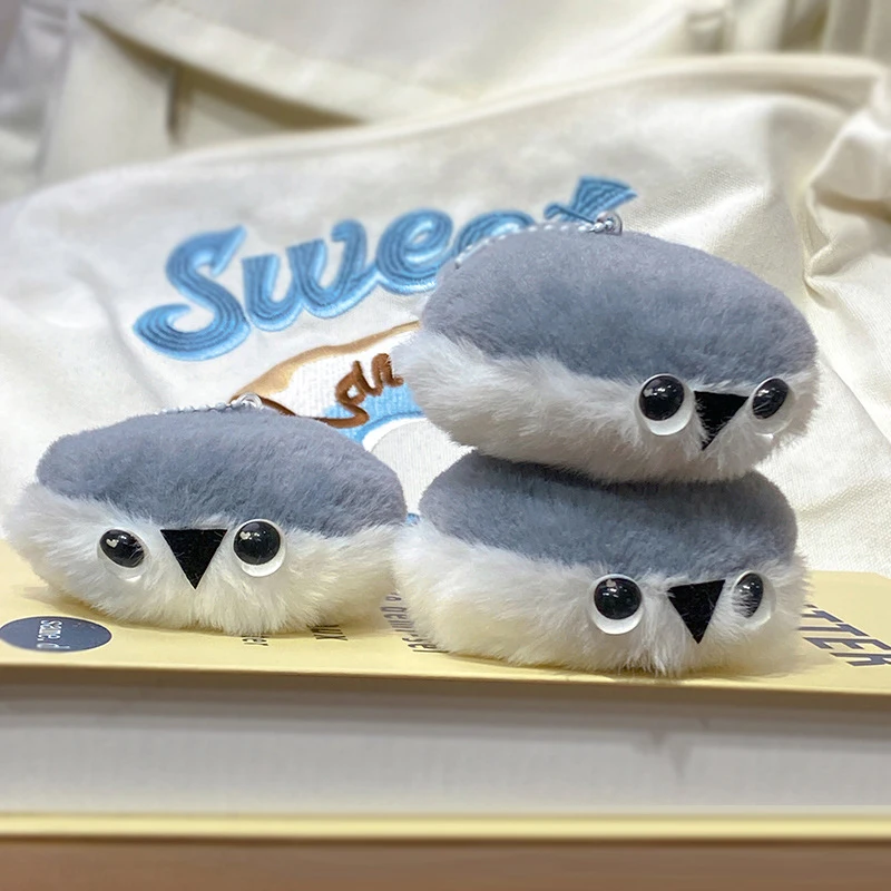 Cartoon Cute Squeaking Sakaban Fish Plush Keychain Soft Stuffed Flat Fish Voice Pendant Bag Decoration Car Key Ring Girls Gift