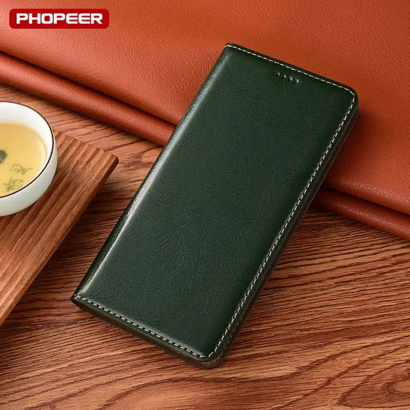 Luxury Genuine Leather Case For Huawei P50 P50E P40 P30 P20 P10 P9 P8 Lite Pro Plus Cases Retro Crazy Horse Wallet Flip Cover