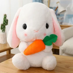 22CM Long Ear Rabbit Plush Toy Cute Radish Pillow Sitting Posture Bunny Doll Festive Gifts For Children Christmas Gift