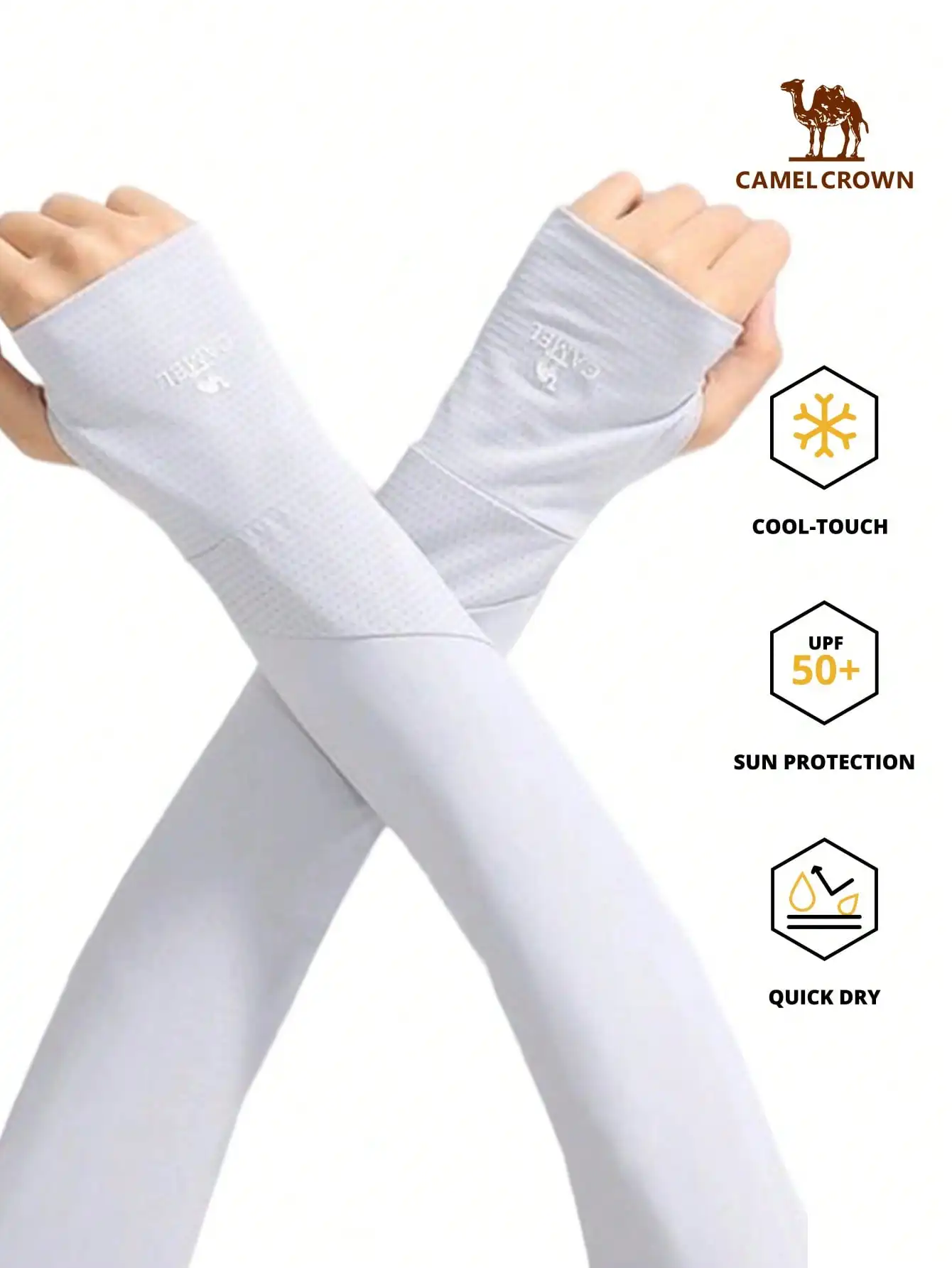 

CAMEL CROWN Women's Summer UV Protection Arm Sleeves UPF 50+, Ice Silk Cycling Sun Protection Arm Covers, Thin Arm Warmers
