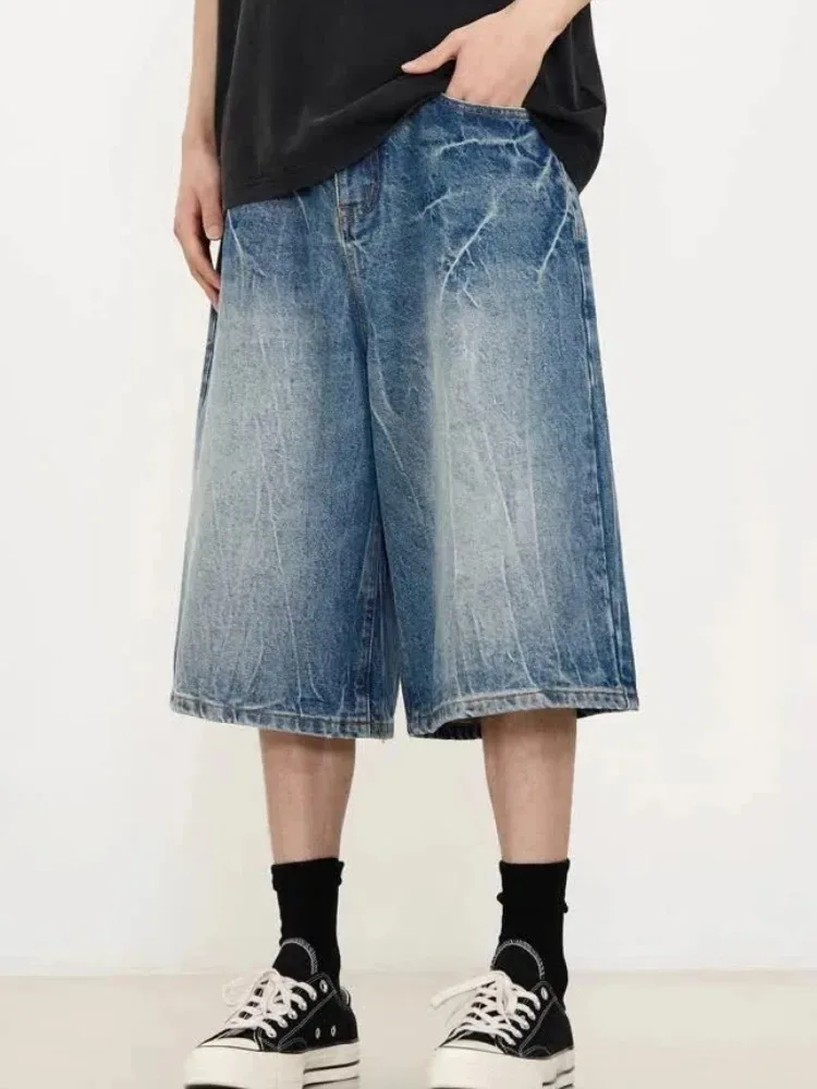 

Women Washed Loose Shorts Women's New Korean Oversize Punk Shorts Harajuku 2000s Retro Wide Leg Baggy Casual Denim Shorts