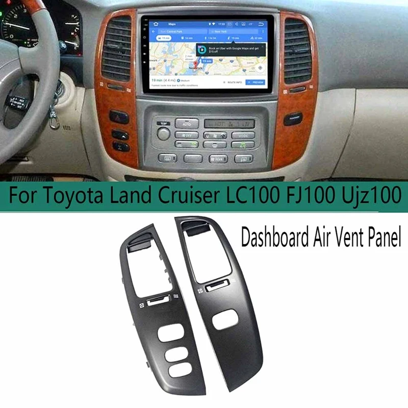 For Toyota Land Cruiser LC100 FJ100 Ujz100 Car Dashboard Air Vent Panel Air Conditioner Outlet Vents Trim Matte Black Parts