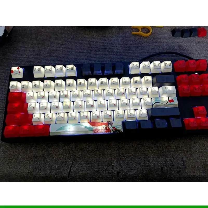U55C OEM 프로파일 키 캡 PBT 염료 승화 세트 기계식 게임 키보드 104