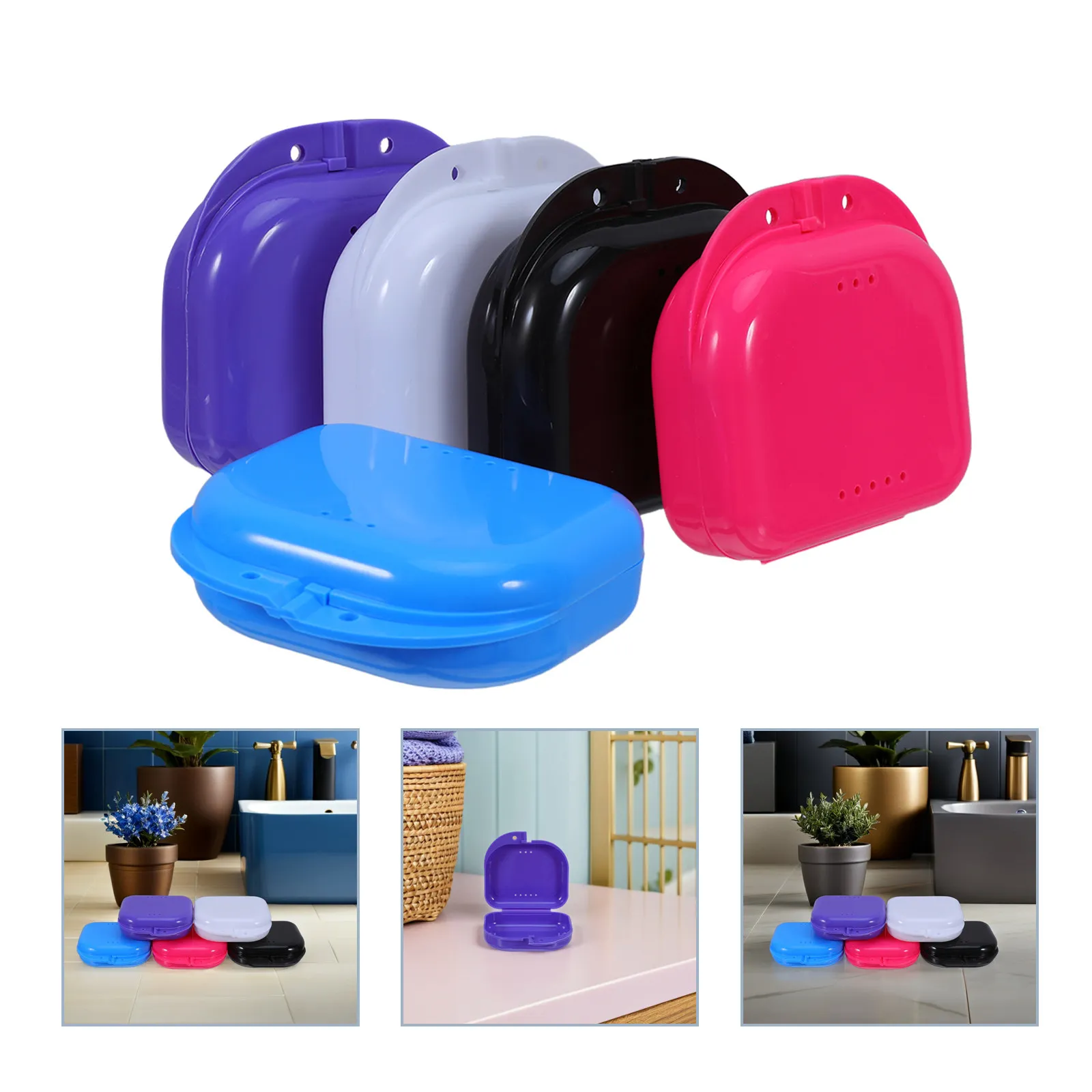 

Набор из 10 портативных герметичных тонких дорожных футляров для ортодонтических ретейнеров и элайнеров