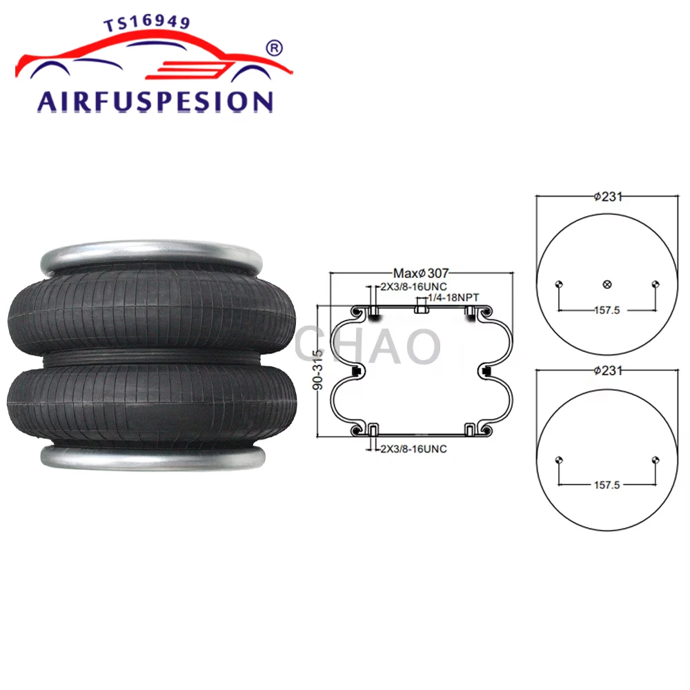 

For Firestone W01-358-744 22C-1.5 Contitech FD330-30 323 Goodyear 2B12-305 Air Suspension Spring Assembly