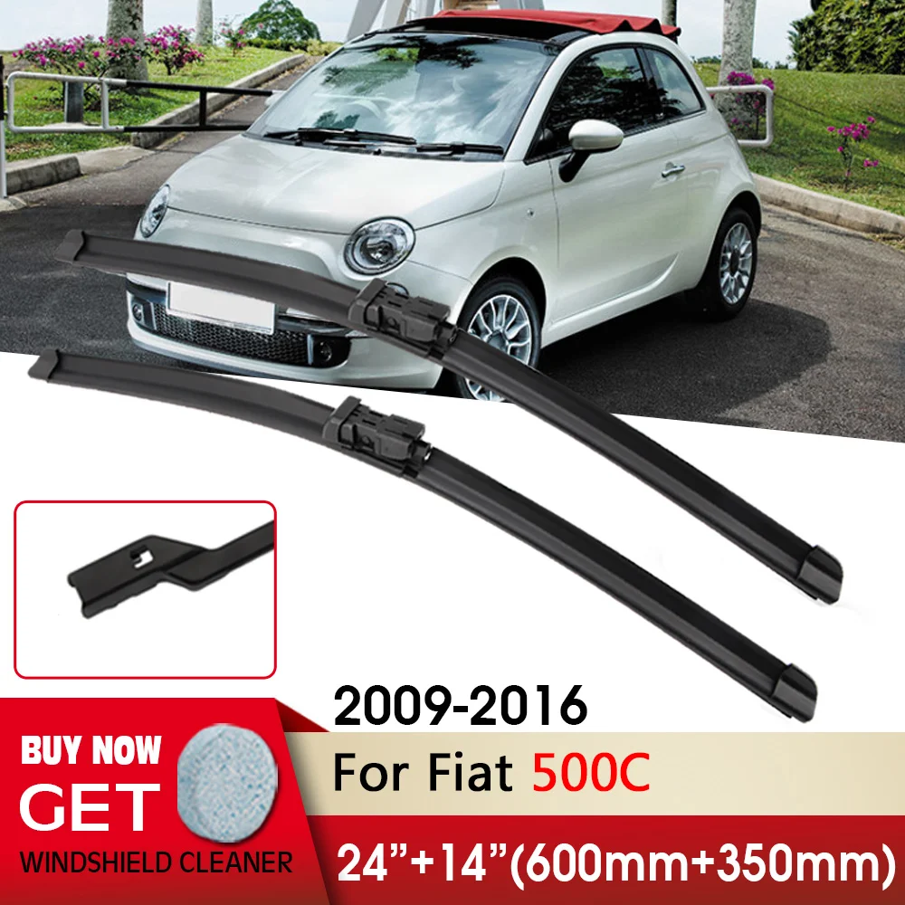 

Car Wiper RHD & LHD Front Wiper Blades 24"+14" For Fiat 500C 2009-2016 Fit Push Button Front Windscreen Wipers Auto Accessories