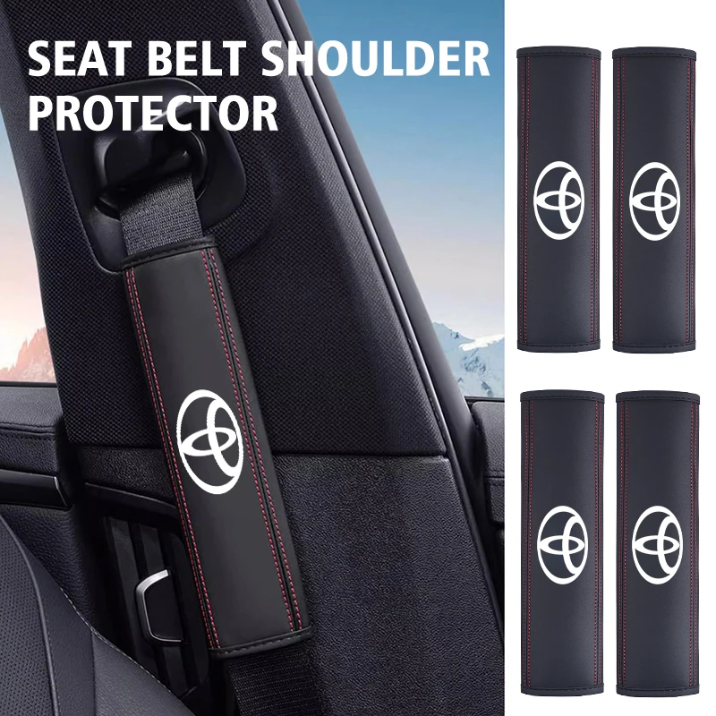 Cintura di sicurezza per auto in pelle Spalla Proteggi Pad Accessori per Toyota CHR Land Cruiser Camry Avalon Rav4 Yaris hilux Avensis